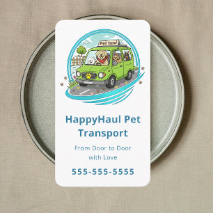 Professional Animal Transport Service Pet Taxi Business Card