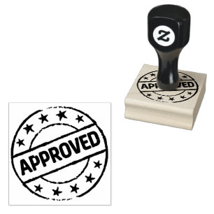 Professional Approved Seal Wooden Handle Jet Black Rubber Stamp