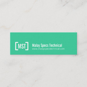 Professional aqua green & white slim business card