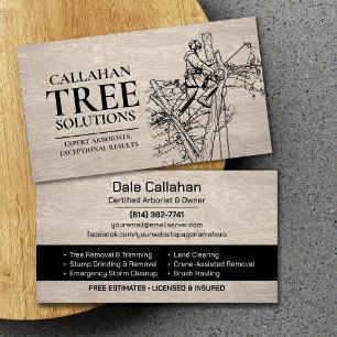 Professional Arborist Tree Surgeon Services Business Card