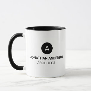 Professional architect Monogram Initial black      Mug