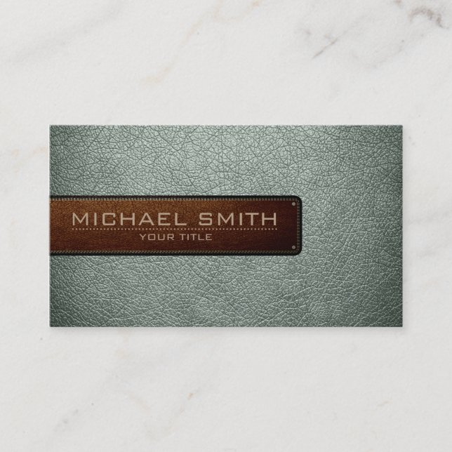 Professional Ash grey Leather Look Business Card (Front)