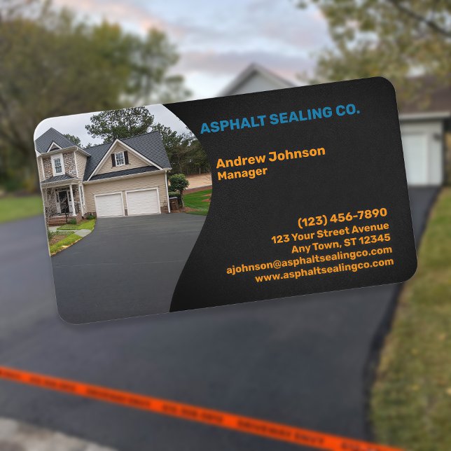 Professional Asphalt Driveway Sealing Company Business Card (Creator Uploaded)