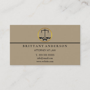 Professional Attorney at Law Black Scale Business  Card