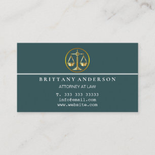 Professional Attorney at Law Black Scale Business  Card