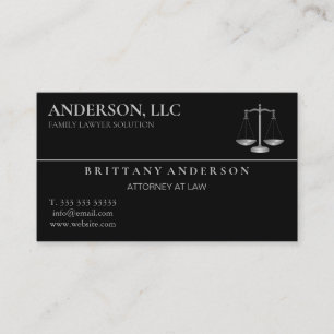 Professional Attorney at Law Black Scale Business Card