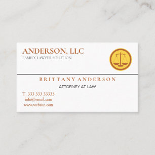 Professional Attorney at Law Black Scale Business Card