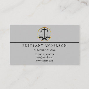 Professional Attorney at Law Black Scale Business  Card