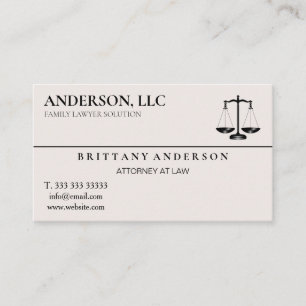 Professional Attorney at Law Black Scale Business Card