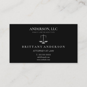 Professional Attorney at Law Black Scale Business Card