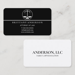 Professional Attorney at Law Black Scale Business Card