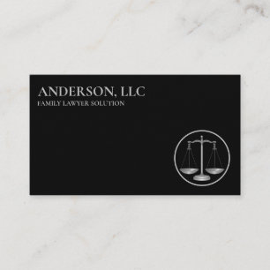 Professional Attorney at Law Black Scale Business Card