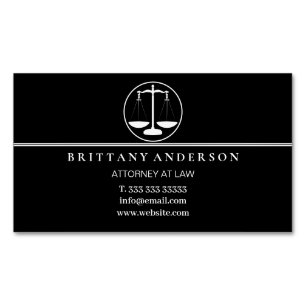 Professional Attorney at Law Black Scale Magnetic Business Card