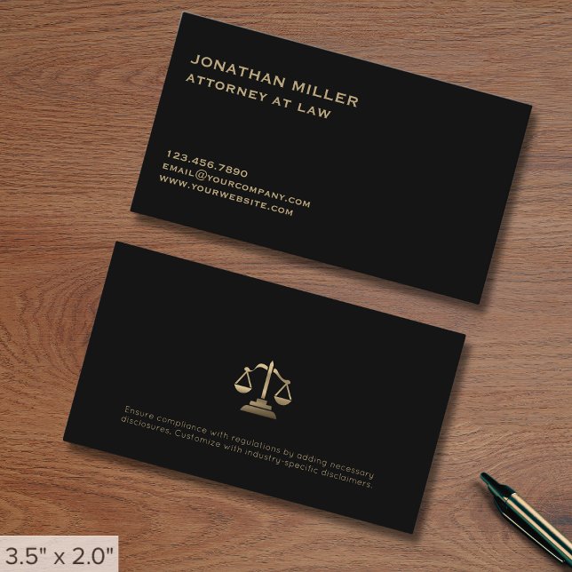 Professional Attorney at Law Business Card (Creator Uploaded)