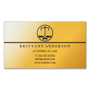 Professional Attorney at Law Gold Black Scale Magnetic Business Card