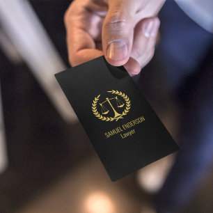 Professional Attorney at Law Lawyer Black & Gold Business Card