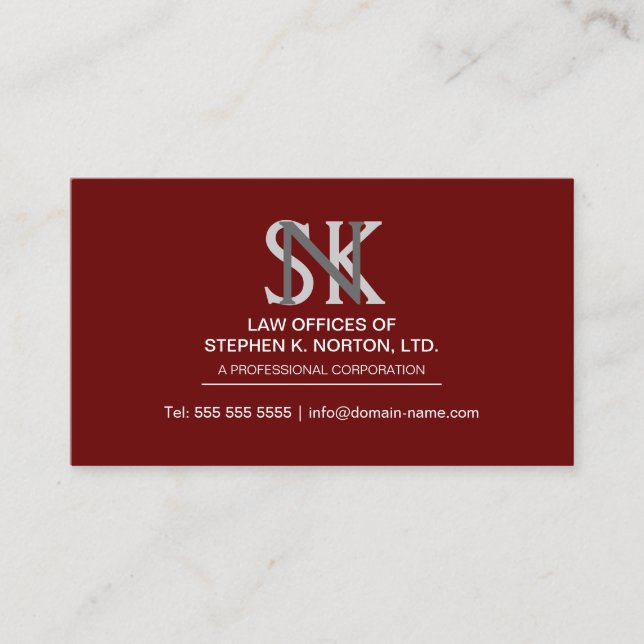 Professional Attorney Business Card (Front)