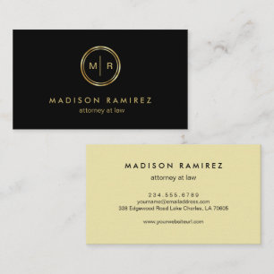 Professional Attorney Lawyer Modern Monogram Logo Business Card