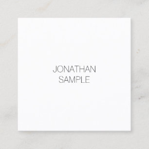 Professional Attractive Sleek Square Modern Plain Business Card