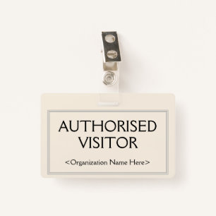 Professional "AUTHORISED VISITOR" Badge ID Badge