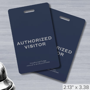 Professional Authorised Visitor Badge ID Badge