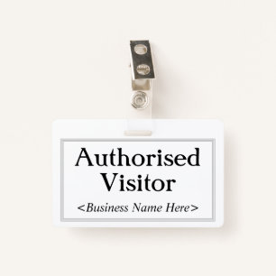 Professional "Authorised Visitor" Badge ID Badge