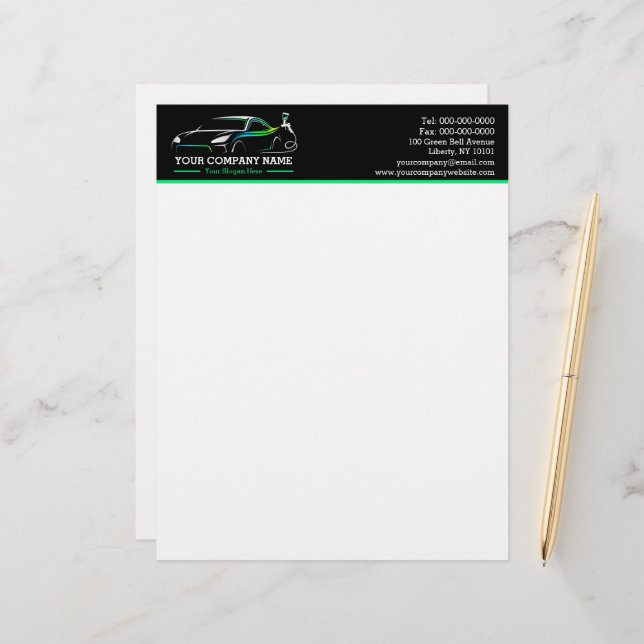 Professional Auto Body Paint Shop Automotive Custom Letterhead (Front/Back In Situ)