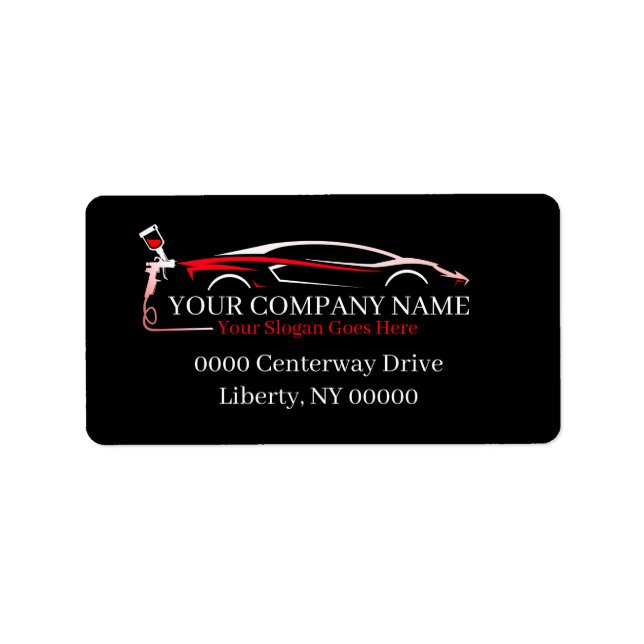 Professional Auto Body Paint Shop Automotive Label (Front)