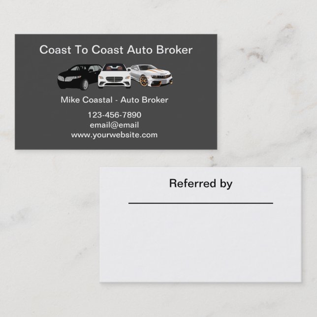 Professional Auto Broker Business Cards (Front/Back)