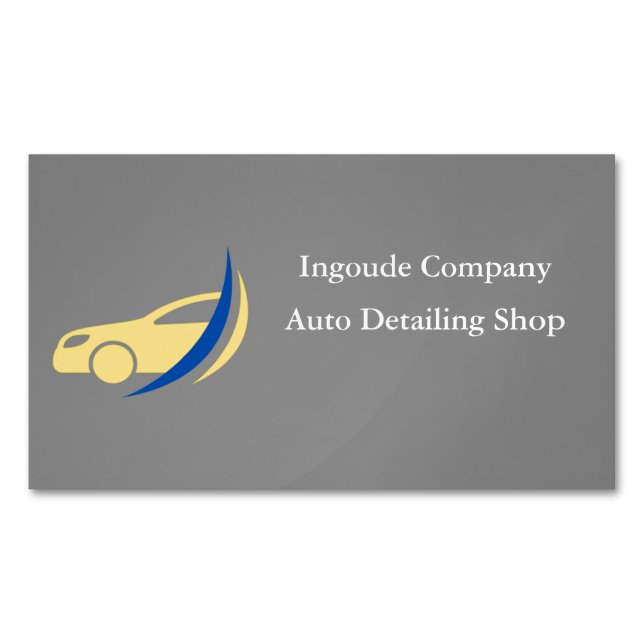 Professional Auto Detailing & Car Care Services Magnetic Business Card (Front)