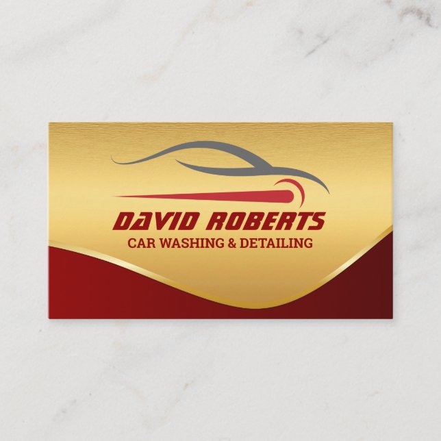 Professional Auto Detailing Car Wash Automotive Business Card (Front)