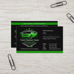 Professional Auto Detailing Car Wash Company Business Card