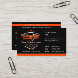 Professional Auto Detailing Car Wash Company Business Card
