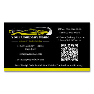 Professional Auto Detailing Car Wash Company Magnetic Business Card