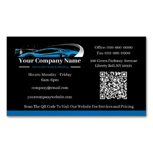 Professional Auto Detailing Car Wash Company Magnetic Business Card
