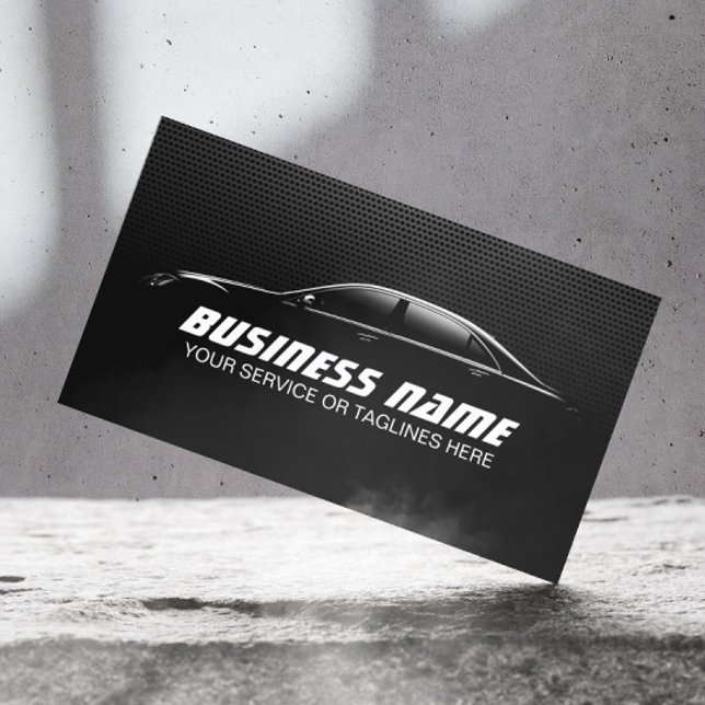 Professional Auto Detailing Repair Black Metal Business Card (Creator Uploaded)