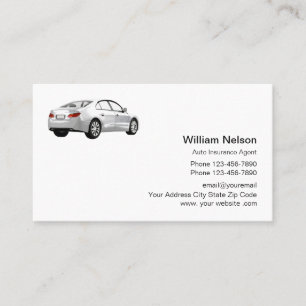 Professional Auto Insurance Agent Business Card
