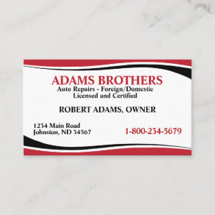 Professional Auto Repair Business Card