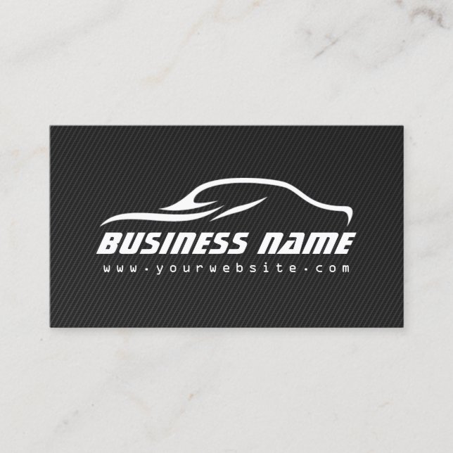 Professional Automotive Car Black Carbon Fibre Business Card (Front)