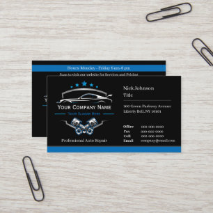 Professional Automotive Repair, Auto Mechanic Busi Business Card