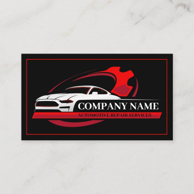 Professional Automotive Repair, Auto Mechanic Business Card (Front)