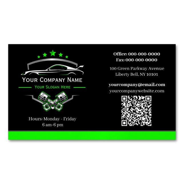Professional Automotive Repair, Auto Mechanic Magnetic Business Card (Front)
