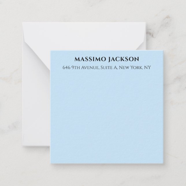Professional baby blue modern minimalist name card (Front)