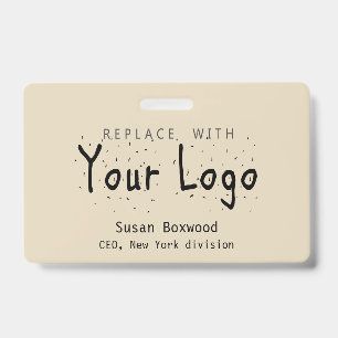 Professional Badge Custom Logo Replacement Text ID Badge