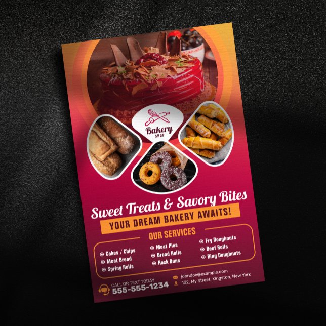 Professional Bakery Shop Sweet Treats Pastry Chef Flyer (Creator Uploaded)