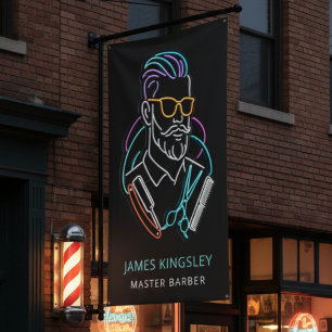 Professional Barber Haircut Shave Grooming Stylish Banner