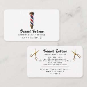 Professional Barber Minimalist Barbershop Rustic Business Card