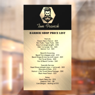 Professional Barber Shop black&gold Price List