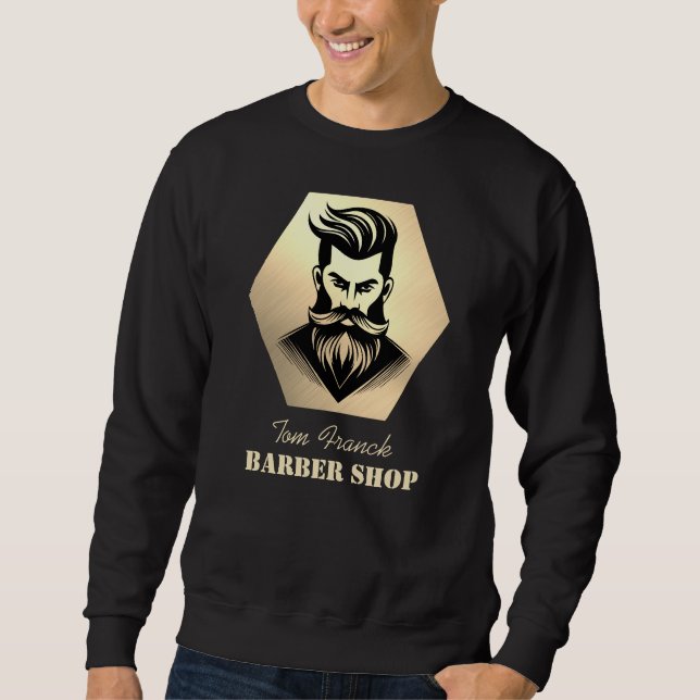 Professional Barber Shop black&gold Sweatshirt (Front)
