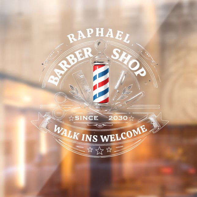 Professional Barber Shop Glass Sticker – Custom  (Sheet 2)